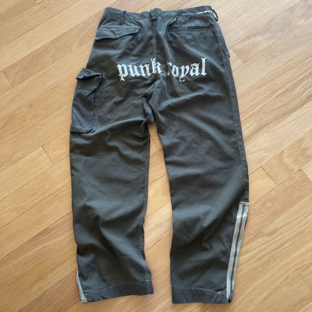 Punk Royal Dutch vintage army green pants~